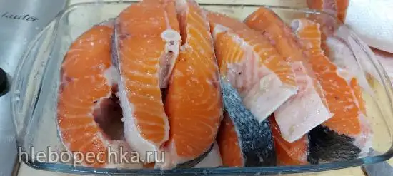 Малосольная семга стейками (+видео)