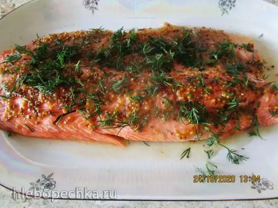 Красная рыба с дижонской горчицей и медом