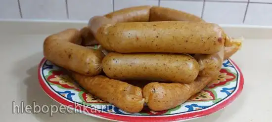 Куриные сосиски, сардельки, вареная колбаса, без нитритной соли (+видео)