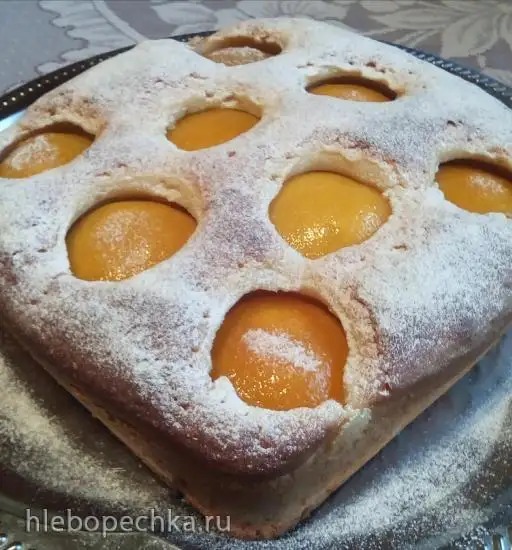 Пирог с консервированными персиками (абрикосами)