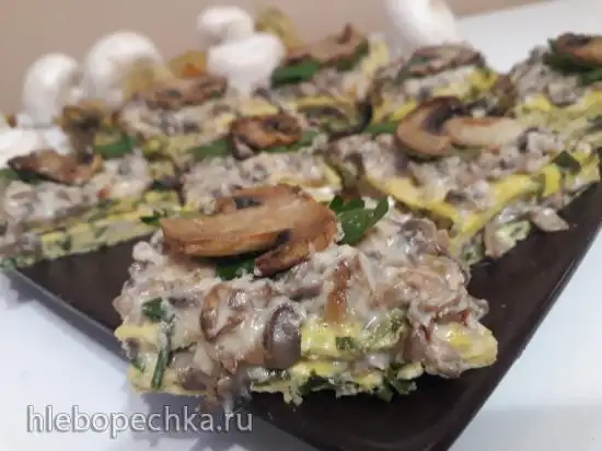 Мясные пирожные с грибным кремом