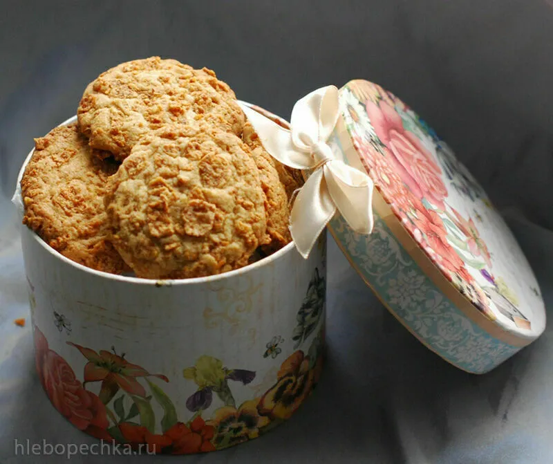 Печенье из цельнозерновой муки с цельнозерновыми хлопьями