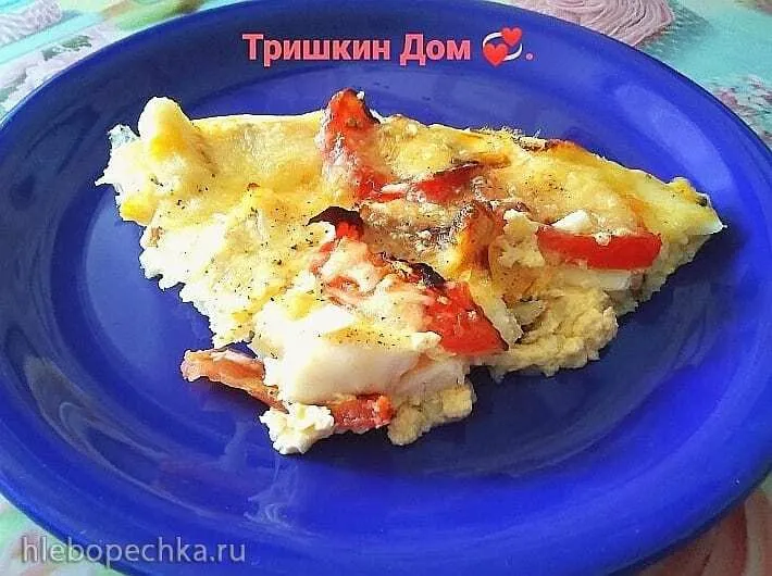 Рыба в омлете с помидорами и сыром в Multicuisine DeLonghi