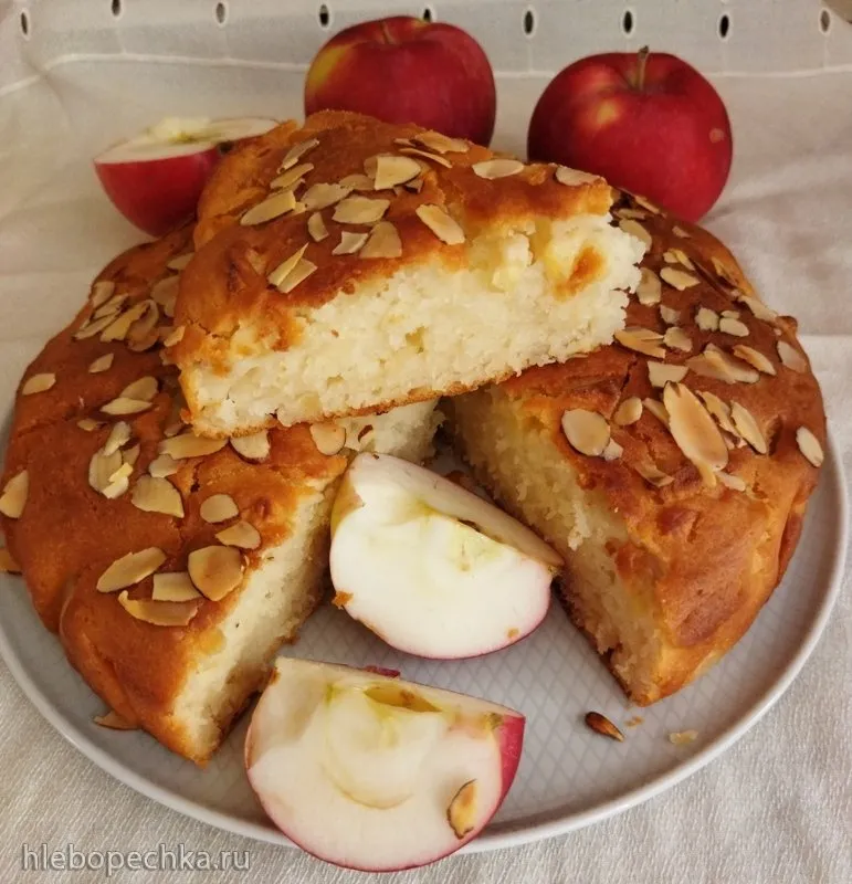 Яблочный пирог без яиц на кефире от Люды Изи Кук