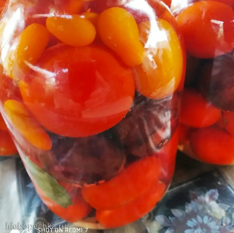 Маринованные помидоры со сливами на зиму