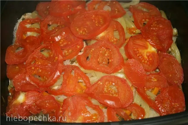 Лососина с овощами