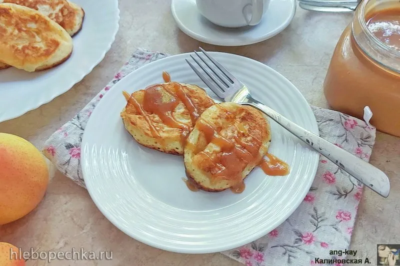 Оладьи с грушей и грушевой сгущенкой (+видео)