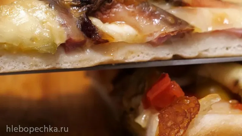 Пицца. Тесто в хлебопечке, выпечка в духовке