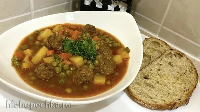 Наваристый суп с фрикадельками (+видео)