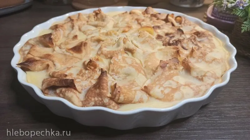 Блинчики с творожно-ананасовой начинкой, запеченные в заливке (+видео )