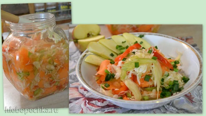 Капуста белокочанная заквашенная с овощами