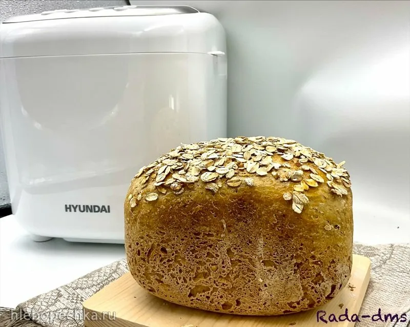 Мультизлаковый заварной пшеничный хлеб на сыворотке (Хлебопечь Hyundai HYBM-3086)