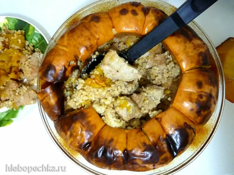 Тыква с мясом и пшенкой по-вятски
