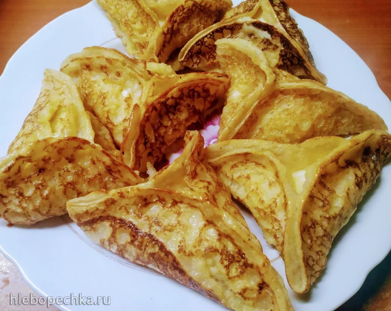 Блинчики с картофельным пюре и сыром