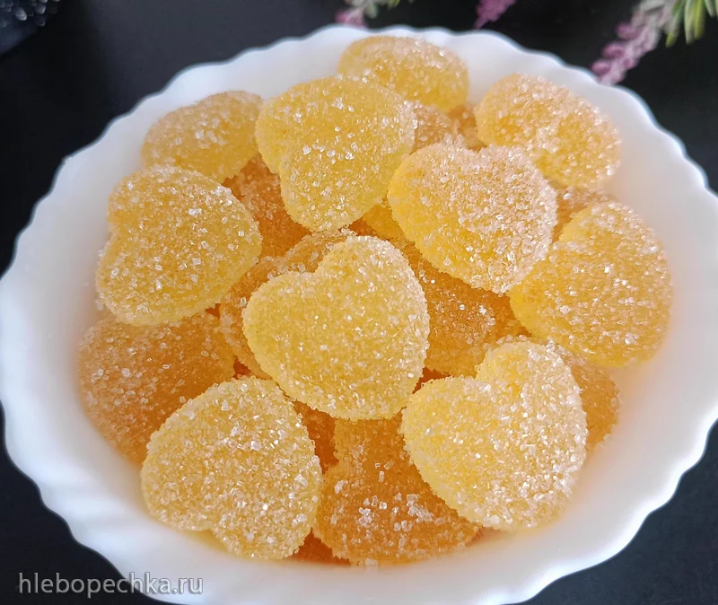 Лимонные мармеладные сердечки