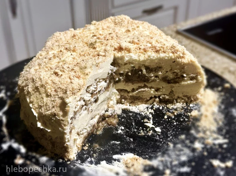 Торт «Полёт» из воздушно-ореховых лепешек