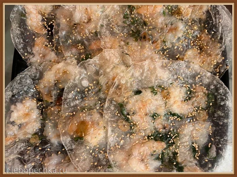 Хрустящие блинчики из рисовой бумаги с креветками