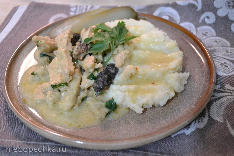 Беф- строганов из соевого мяса