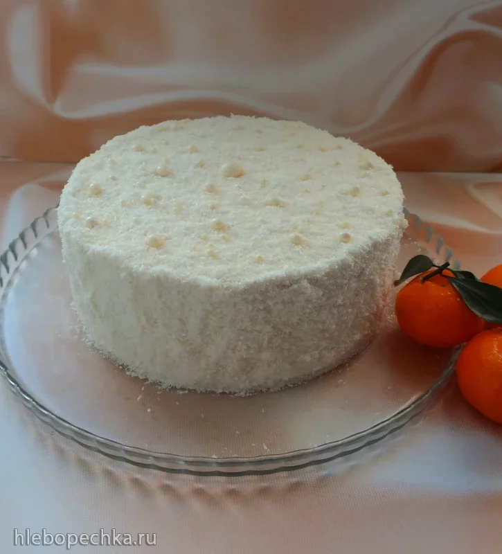 Торт «Снежинка» с кокосовой стружкой