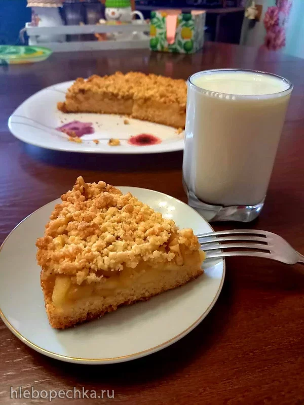 Яблочный крамбл с корицей и ванилином