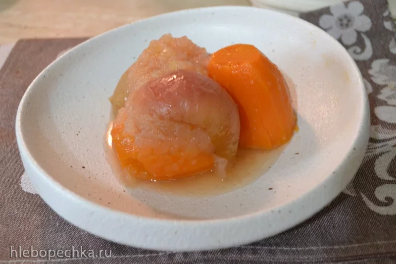 Яблоки и батат, тушенные с медом и коньяком