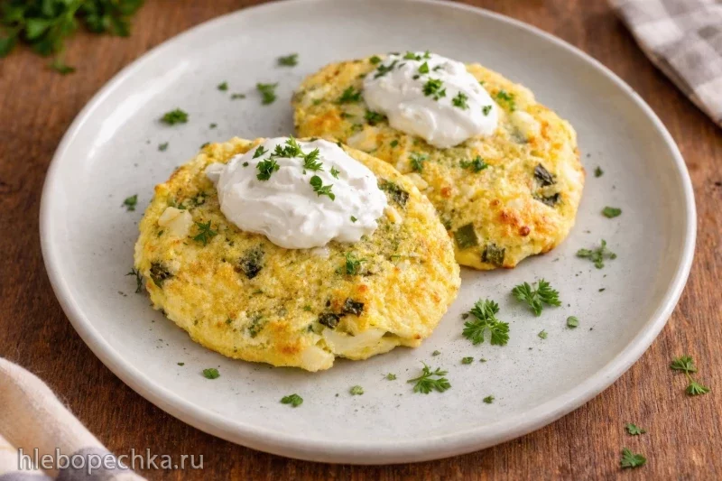 Белковые пирожки с луком и яйцами