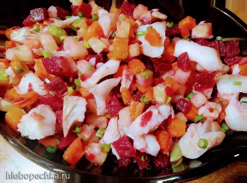 Винегрет с отварной рыбой