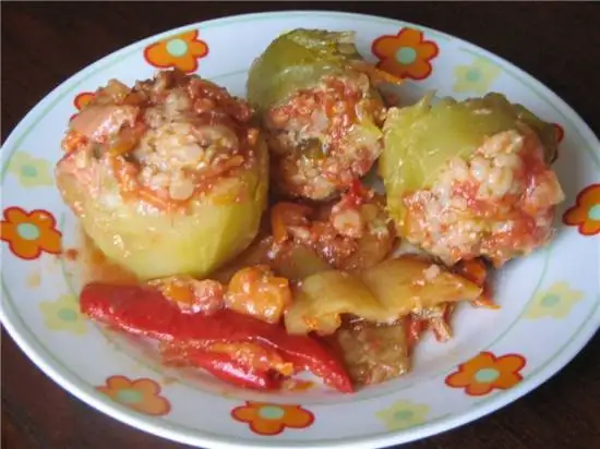Кабачки фаршированные мясом в лечо (Мультиварка Panasonic SR-TMH 18)