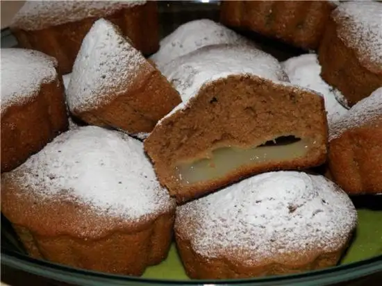 Шоколадные кексы с лимонной начинкой