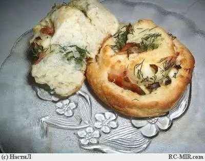 Булочки творожные с укропом