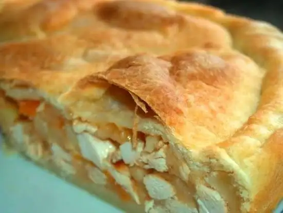 Пирог с курицей и помидорами