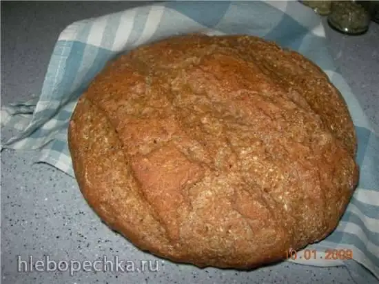 Пшеничный хлеб из обойной муки на закваске (в духовке)