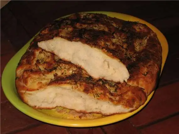 Фокачча с чесноком и укропом