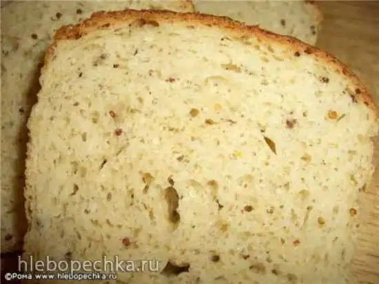 Хлеб пшенично-рисовый с ржаной, овсяной мукой, горчицей и укропом