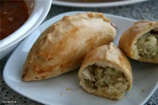 Пирожки с картофелем, фетой и печеным чесноком