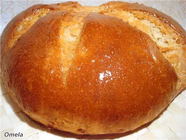Хлеб пшеничный на закваске с яблоком и овсяными хлопьями