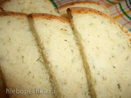 Хлеб пшеничный с сыром и укропом (духовка)