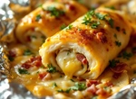 Куриные крученики с картошкой в фольге