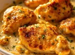 Куриные грудки в кляре, запеченные в сливках