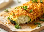 Кабачковый рулет с творогом и беконом