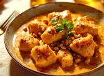 Куриные грудки в пряном сливочно-ореховом соусе