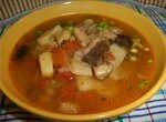 Щи с капустой и сыровяленой грудкой утки (гуся)