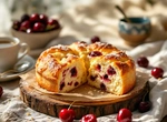 Выпечка с творогом, манкой и вишней (хлебопечка)