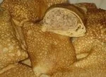 Блины с мясом и грибами