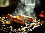 Копченые куриные колбаски с сыром
