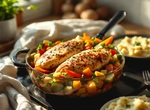 Куриные грудки с овощами в мультиварке Panasonic