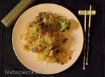 Фунчоза с овощами и грибами под соусом Якисоба