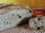 Пшеничный хлеб на биге (на жидких дрожжах) и на кунжутном молоке с мятной клетчаткой