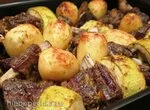 Говяжьи рёбрышки, запечённые с картофелем и кабачком. И "сказ" о бараньей ножке...