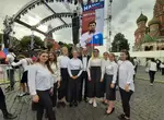 Исполнение гимна России на Красной площади в честь олимпийцев